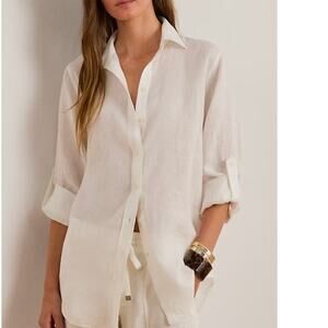 Ralph Lauren Relaxed Fit Linen Roll Tab Sleeve Shirt